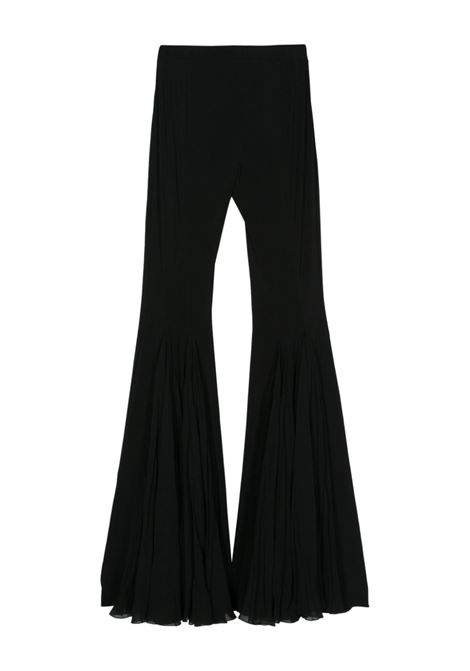 Black jersey flared trousers - women NENSI DOJAKA | NDSS24TRS043BLK